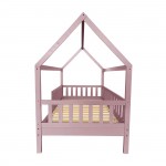 DREAM Montessori Παιδικό Κρεβάτι για Στρώμα 90x190cm Ξύλο Πεύκου Απόχρωση Ροζ c534843