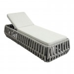 MAJORCA Ξαπλώστρα Αλουμίνιο με Olefin Rope Γκρι Μαξιλάρι Ανοιχτό Γκρι c534846