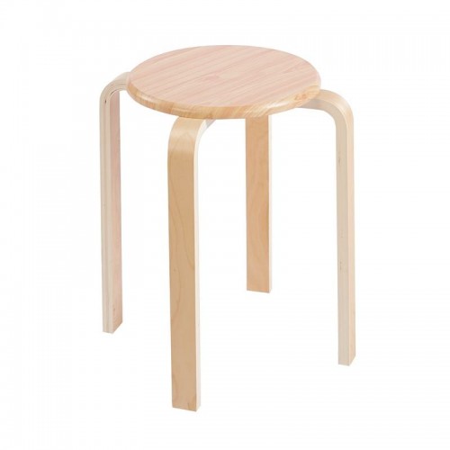 HAMILTON-W Σκαμπό Βοηθητικό Στοιβαζόμενο Απόχρωση Φυσικό Πόδι Σημύδα κάθισμα MDF c534847