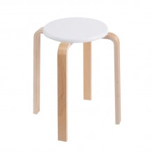 HAMILTON-W Σκαμπό Βοηθητικό Στοιβαζόμενο Απόχρωση Φυσικό Πόδι Σημύδα κάθισμα MDF Άσπρο c534848