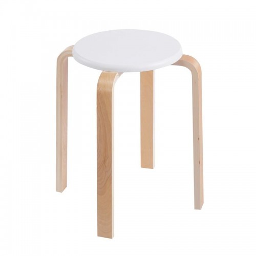 HAMILTON-W Σκαμπό Βοηθητικό Στοιβαζόμενο Απόχρωση Φυσικό Πόδι Σημύδα κάθισμα MDF Άσπρο c534848