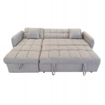 ΓΩΝΙΑΚΟΣ ΚΑΝΑΠΕΣ-ΚΡΕΒΑΤΙ ΑΝΑΣΤΡΕΨΙΜΟΣ NEZU HM3294 02 ΜΠΕΖ ΥΦΑΣΜΑ 213x145x83Υεκ c534879