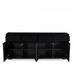 CAPO ΜΠΟΥΦΕΣ 4ΠΟΡΤΕΣ 4ΣΥΡΤΑΡΙΑ ΜΑΥΡΟ 180x40x75cm c534880