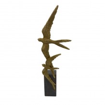 BONNET DECORATION TOTEM 14x8x41 POLYRESIN GOLD GREY c534889