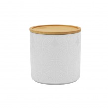 FLEURS ΔΟΧΕΙΟ ΑΠΟΘΗΚΕΥΣΗΣ ΜΕ ΚΑΠΑΚΙ 11x11x11 ΠΟΡΣΕΛΑΝΗ ΛΕΥΚΟ ΦΥΣΙΚΟ BAMBOO c534906