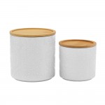 FLEURS ΔΟΧΕΙΟ ΑΠΟΘΗΚΕΥΣΗΣ ΜΕ ΚΑΠΑΚΙ 11x11x11 ΠΟΡΣΕΛΑΝΗ ΛΕΥΚΟ ΦΥΣΙΚΟ BAMBOO c534906