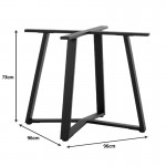 Βάση τραπεζιού Mulbe I pakoworld μεταλλική σε μαύρη απόχρωση 96x96x73εκ c534920