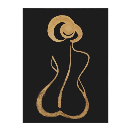 LA DONNA ΠΙΝΑΚΑΣ ΔΙΑΚΟΣΜΗΣΗΣ 60x80x3 ΚΑΜΒΑΣ ΜΑΥΡΟ ΧΡΥΣΟ ΞΥΛΟ c534943