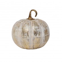 SINDE ΔΙΑΚΟΣΜΗΤΙΚΟ ΚΟΛΟΚΥΘΑ 18x18x18 ΞΥΛΟ MANGO WHITE WASHED ΧΡΥΣΟ c534949