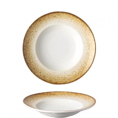 Πιάτο Ζυμαρικών πορσελάνης 27cm Κίτρινο Μπεζ σειρά Cavo LUKANDA Σετ 6 c534971