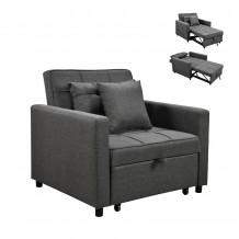 ΠΟΛΥΘΡΟΝΑ-ΚΡΕΒΑΤΙ MERO HM3306 01 ΓΚΡΙ ΥΦΑΣΜΑ 98x85x88Υεκ c534984