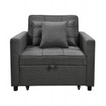 ΠΟΛΥΘΡΟΝΑ-ΚΡΕΒΑΤΙ MERO HM3306 01 ΓΚΡΙ ΥΦΑΣΜΑ 98x85x88Υεκ c534984