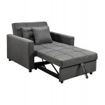 ΠΟΛΥΘΡΟΝΑ-ΚΡΕΒΑΤΙ MERO HM3306 01 ΓΚΡΙ ΥΦΑΣΜΑ 98x85x88Υεκ c534984