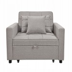 ΠΟΛΥΘΡΟΝΑ-ΚΡΕΒΑΤΙ MERO HM3306 03 ΜΠΕΖ ΥΦΑΣΜΑ 98x85x88Υεκ c534992