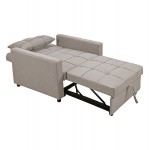 ΠΟΛΥΘΡΟΝΑ-ΚΡΕΒΑΤΙ MERO HM3306 03 ΜΠΕΖ ΥΦΑΣΜΑ 98x85x88Υεκ c534992