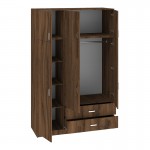 Ντουλάπα τρίφυλλη με συρτάρια Royal pakoworld καρυδι-oak 150x58x230εκ c535003