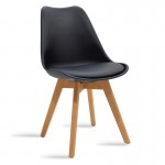 Τραπεζαρία με Καρέκλες Gaston μαύρο και Τραπέζι Prestone oak 70x70x75εκ Σετ 3τεμ c535009
