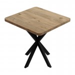 Τραπεζαρία με Καρέκλες Gaston μαύρο και Τραπέζι Prestone oak 70x70x75εκ Σετ 3τεμ c535009