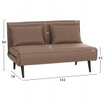 ΚΑΝΑΠΕΣ ΚΡΕΒΑΤΙ 2 ΑΤΟΜΩΝ ASMA HM3077 07 ΣΚΟΥΡΟ ΜΠΕΖ ΥΦΑΣΜΑ 143x78x84Yεκ c535075