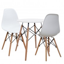 ΣΕΤ 3TMX ΤΡΑΠΕΖΑΡΙΑΣ ΛΕΥΚΟ ΤΡΑΠΕΖΙ Φ60 2 ΚΑΡΕΚΛΕΣ HM10297 c535100