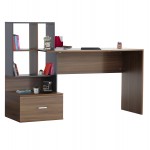 ΓΡΑΦΕΙΟ ΜΕΛΑΜΙΝΗΣ ΜΕ ΒΙΒΛΙΟΘΗΚΗ SYNDYA HM8993 01 ΚΑΡΥΔΙ -ΓΚΡΙ 149x48x105Y εκ c535123