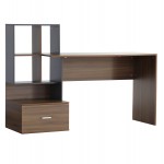 ΓΡΑΦΕΙΟ ΜΕΛΑΜΙΝΗΣ ΜΕ ΒΙΒΛΙΟΘΗΚΗ SYNDYA HM8993 01 ΚΑΡΥΔΙ -ΓΚΡΙ 149x48x105Y εκ c535123