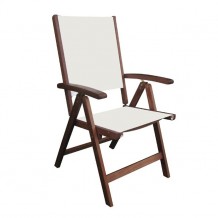 CRICKET πολυθρόνα 5 Θ Πτυσσόμενη Acacia Textilene Άσπρο c53521