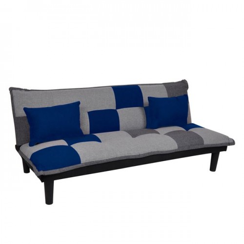 FENDER καναπές κρεβάτι ύφασμα Patchwork Blue 168x76x70cm c53526