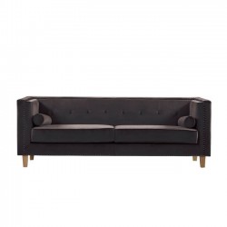 MIDLAND καναπές 3θέσιος 211Χ86Χ77 cm με ύφασμα σκούρο καφέ Velure c53577