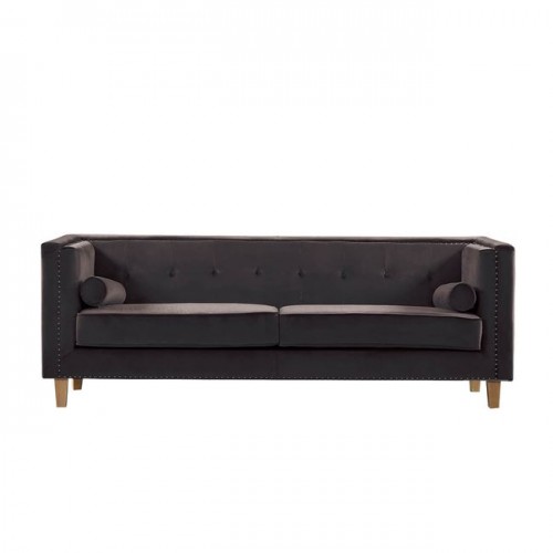 MIDLAND καναπές 3θέσιος 211Χ86Χ77 cm με ύφασμα σκούρο καφέ Velure c53577
