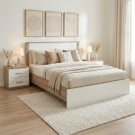 Σετ Κρεβατοκάμαρας Athos Sonoma Λευκό με Κρεβάτι 140x200εκ Σετ 3τεμ c539236