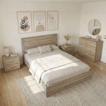 Σετ Κρεβατοκάμαρας Athos Sonoma με Κρεβάτι 140x200εκ Σετ 4τεμ c539252