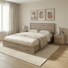 Σετ Κρεβατοκάμαρας Athos Sonoma με Κρεβάτι 140x200εκ Σετ 3τεμ c539253