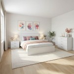 Σετ Κρεβατοκάμαρας Athos Λευκό με Κρεβάτι 140x200εκ Σετ 4τεμ c539255