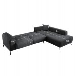 ΚΑΝΑΠΕΣ ΚΡΕΒΑΤΙ ΔΕΞΙΑ ΓΩΝΙΑ ZENORA HM3337 01R ΣΚΟΥΡΟ ΓΚΡΙ ΥΦΑΣΜΑ 304x212x80Υεκ c539285