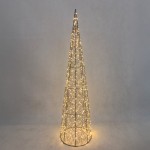 LUMINIS XMAS LED ΔΕΝΤΡΟ ΘΕΡΜΟ ΦΩΣ 25x25x100cm ΣΙΔΕΡΟ ΧΡΥΣΟ PET c539287