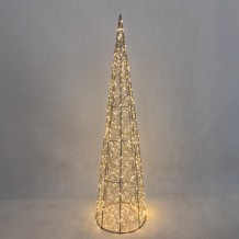 LUMINIS XMAS LED ΔΕΝΤΡΟ ΘΕΡΜΟ ΦΩΣ 25x25x100cm ΣΙΔΕΡΟ ΧΡΥΣΟ PET c539287