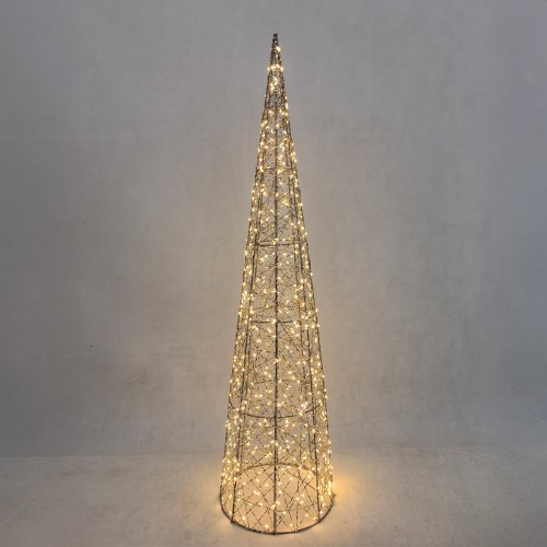 LUMINIS XMAS LED ΔΕΝΤΡΟ ΘΕΡΜΟ ΦΩΣ 25x25x100cm ΣΙΔΕΡΟ ΧΡΥΣΟ PET c539287