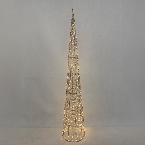 LUMINIS XMAS LED ΔΕΝΤΡΟ ΘΕΡΜΟ ΦΩΣ 35x35x180cm ΣΙΔΕΡΟ ΧΡΥΣΟ PET c539288