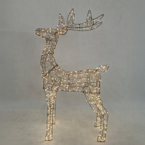 ELYOR XMAS ΤΑΡΑΝΔΟΣ ΜΕ LED 60x19x80cm ΣΙΔΕΡΟ ΧΡΥΣΟ PET c539289