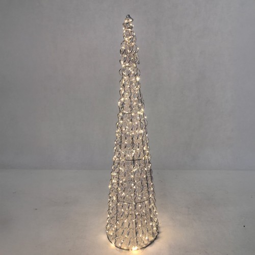 SILVEN XMAS LED ΔΕΝΤΡΟ ΘΕΡΜΟ ΦΩΣ 16x16x60cm ΣΙΔΕΡΟ ΑΣΗΜΙ PET c539294