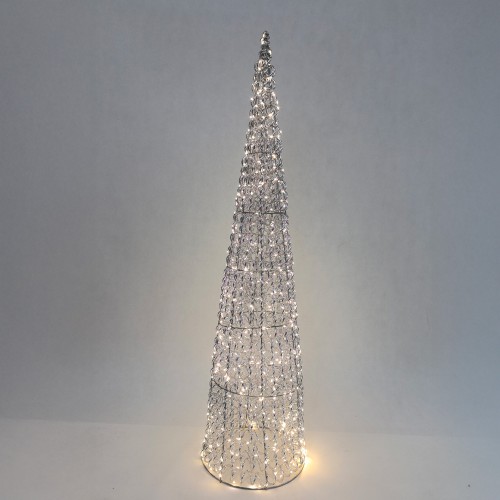 SILVEN XMAS LED ΔΕΝΤΡΟ ΘΕΡΜΟ ΦΩΣ 25x25x100cm ΣΙΔΕΡΟ ΑΣΗΜΙ PET c539295