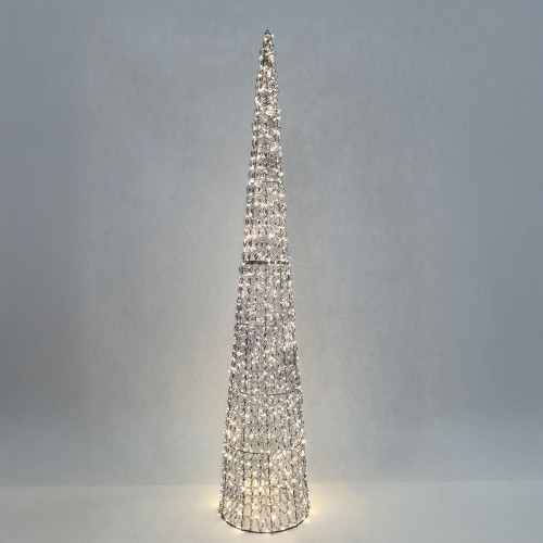 SILVEN XMAS LED ΔΕΝΤΡΟ ΘΕΡΜΟ ΦΩΣ 28x28x150cm ΣΙΔΕΡΟ ΑΣΗΜΙ PET c539296
