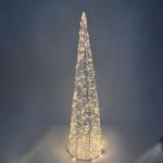 GLIM XMAS ΔΕΝΤΡΟ ΜΕ LED 16x16x60cm ΣΙΔΕΡΟ ΛΕΥΚΟ PET c539297