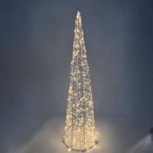 GLIM XMAS ΔΕΝΤΡΟ ΜΕ LED 16x16x60cm ΣΙΔΕΡΟ ΛΕΥΚΟ PET c539297