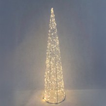 GLIM XMAS ΔΕΝΤΡΟ ΜΕ LED 20x20x80cm ΣΙΔΕΡΟ ΛΕΥΚΟ PET c539298
