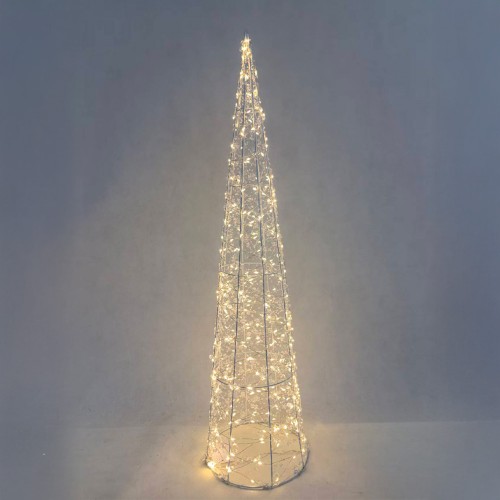 GLIM XMAS ΔΕΝΤΡΟ ΜΕ LED 20x20x80cm ΣΙΔΕΡΟ ΛΕΥΚΟ PET c539298