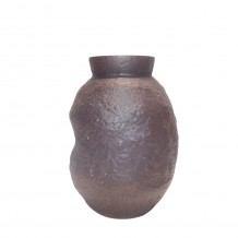 NEROA ΒΑΖΟ 16x16x23cm ΓΥΑΛΙ ΚΑΦΕ c539309