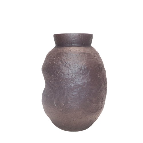 NEROA ΒΑΖΟ 16x16x23cm ΓΥΑΛΙ ΚΑΦΕ c539309