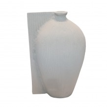 VOLINA ΒΑΖΟ 21x10x32cm ΑΛΟΥΜΙΝΙΟ ΛΕΥΚΟ TEXTURED c539355